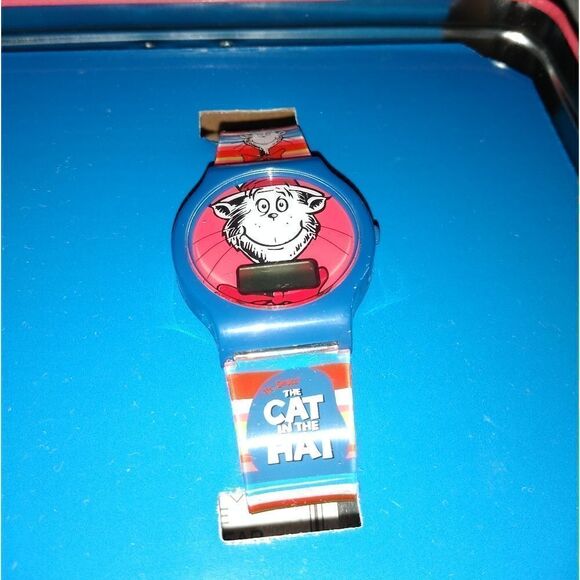 Universal Studios Dr. Seuss The Cat In The Hat Kids Watch With Storage Tin 2003 - Picture 6 of 9
